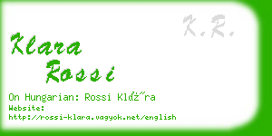 klara rossi business card